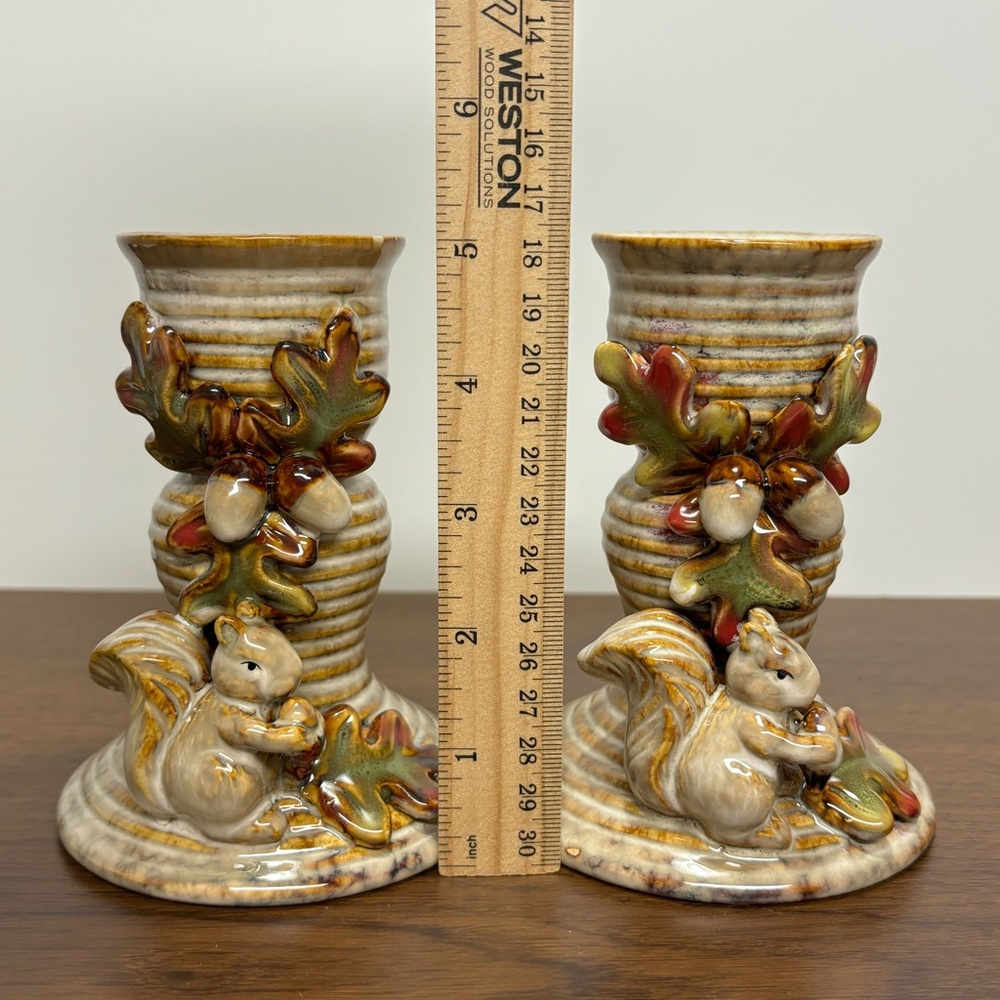 Woodland Squirrel Ceramic Candle Holders - Pair - Picture 9 of 9